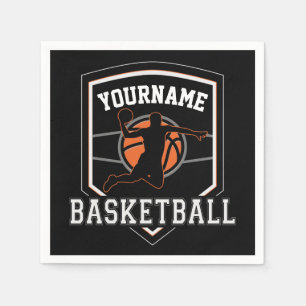 Personalisierter Basketballspieler NAME Slam Dunk  Serviette
