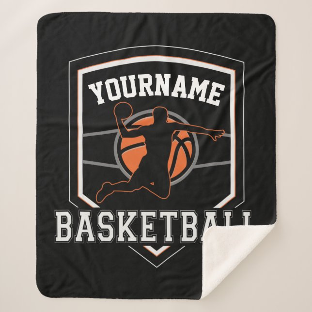 Personalisierter Basketballspieler NAME Slam Dunk  Sherpadecke (Vorderseite)