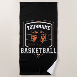 Personalisierter Basketballspieler NAME Slam Dunk  Strandtuch