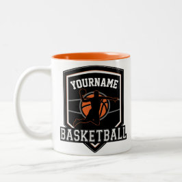 Personalisierter Basketballspieler NAME Slam Dunk  Zweifarbige Tasse
