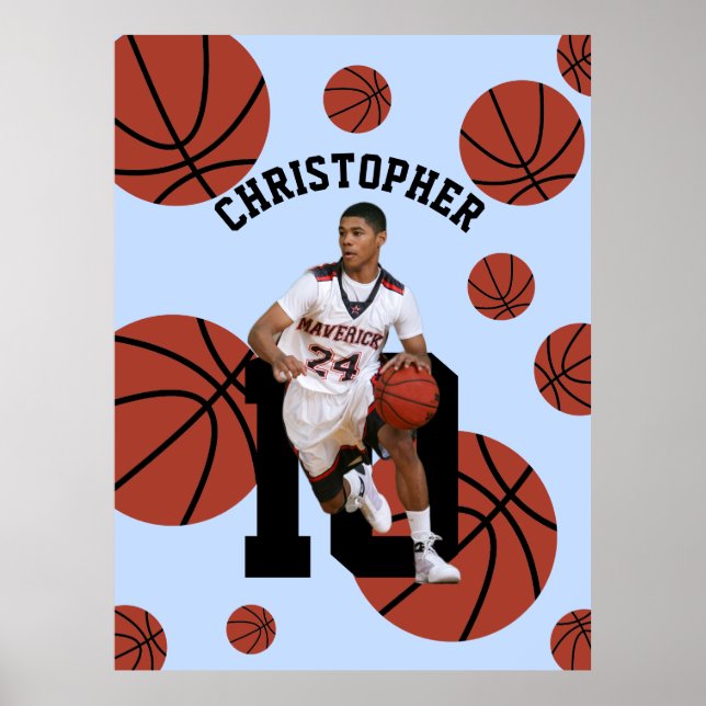Personalisierter Basketballspieler Poster (Vorne)