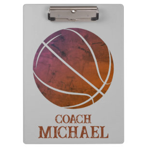 Personalisierter Basketballtrainer Klemmbrett