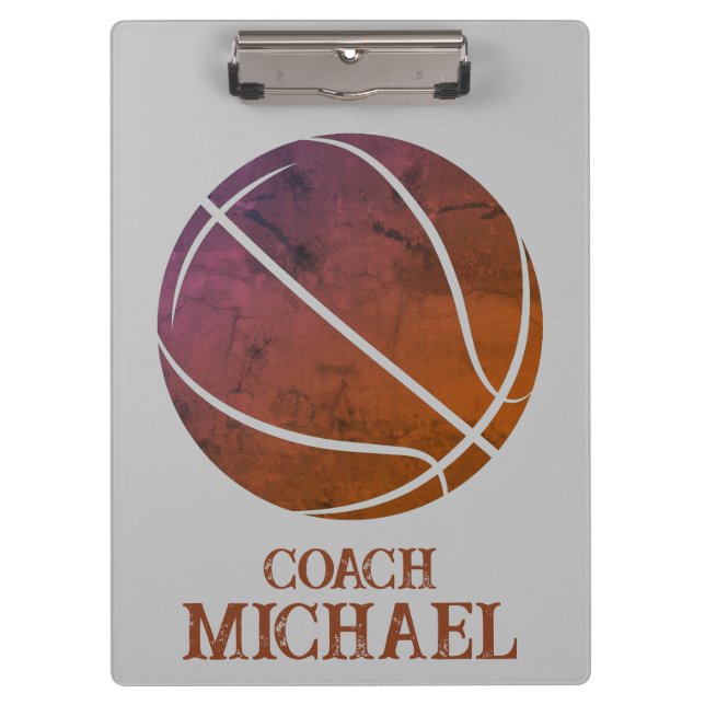 Personalisierter Basketballtrainer Klemmbrett (Vorderseite)