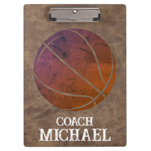 Personalisierter Basketballtrainer Klemmbrett