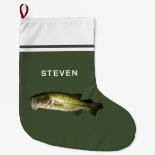 Personalisierter Bass Fish Hobby Mens Großer Weihnachtsstrumpf