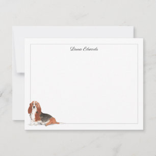 Personalisierter Basset Hound Grau Border Mitteilungskarte