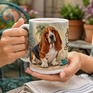 Personalisierter Basset Hound Stark  Kaffeetasse