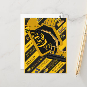 Personalisierter Bau für Kindergeburtstage Postkarte