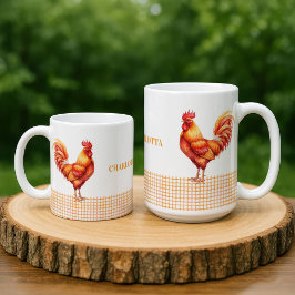 Personalisierter Bauernhof-Hahn-Name-Becher Kaffeetasse