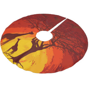 Personalisierter Baumrock Afrikanische Safari Gira Polyester Weihnachtsbaumdecke