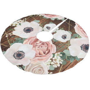 Personalisierter Baumrock Geometric Garden Rose St Polyester Weihnachtsbaumdecke