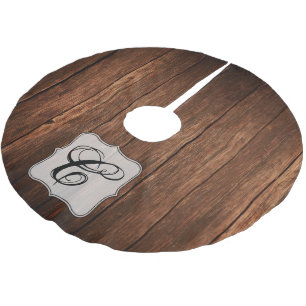 Personalisierter Baumrock Rock Barn Wood Country R Polyester Weihnachtsbaumdecke