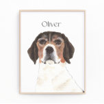 Personalisierter Beagle Art Fotodruck<br><div class="desc">Ich bin in Liebe mit dieser wunderschön detaillierten Aquarellbilder eines Beagle-Hundes in Rot, Weiß und Grau! Personalisieren Sie diese Kunstdrucke mit Ihrem Namen oder Monogramm, um Ihre Dekoration zu ergänzen und Schriftart zu ändern, indem Sie bei der Personalisierung die Option "Bearbeiten mit dem Designwerkzeug" auswählen. Bestellen Sie die Erholung meiner...</div>