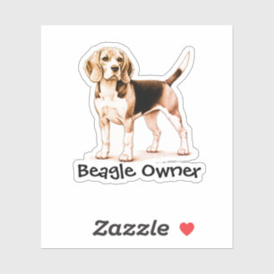 Personalisierter Beagle Braun Aufkleber