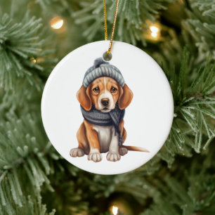 Personalisierter Beagle Hunde Kunst Keramik Ornament