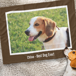Personalisierter Beagle-HundeFoto-und Hundename Fleecedecke