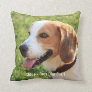 Personalisierter Beagle-HundeFoto-und Hundename Kissen