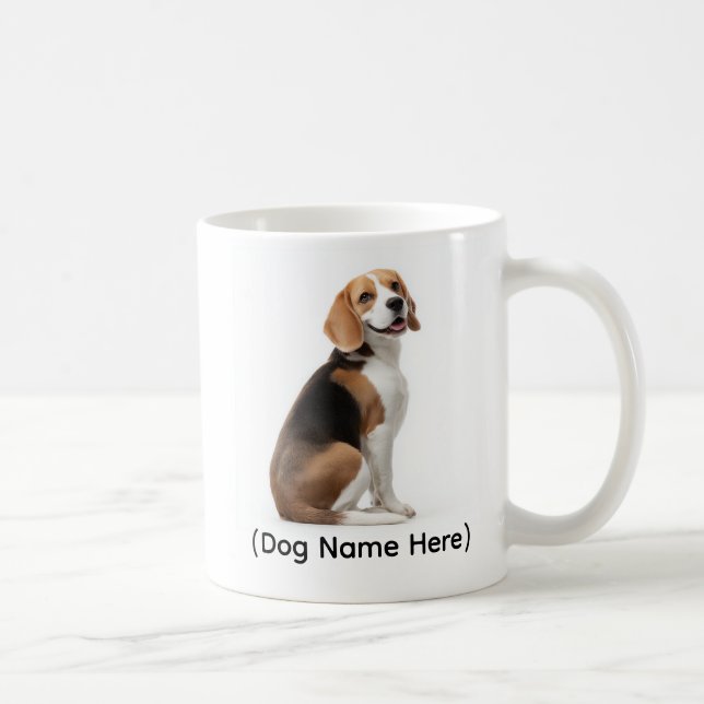 Personalisierter Beagle „Ich gehöre dir“ Kaffeetasse (Rechts)