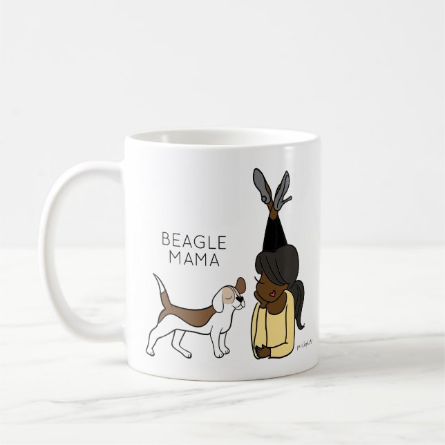 Personalisierter Beagle Mama-Kaffee-Tasse Kaffeetasse (Links)