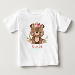 Personalisierter Bear Girl Baby Bodysuit Baby T-shirt