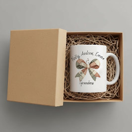 Personalisierter Becher mit Karo-Patchwork Jumbo-Tasse
