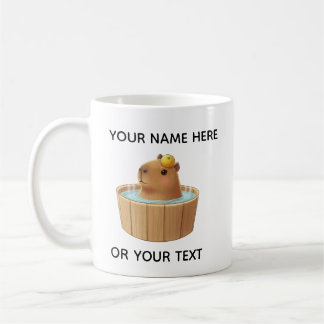 Personalisierter Becher mit süßem Capybara im Whir Kaffeetasse