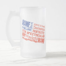 Personalisierter Becher Name(n) Wörter USA-Flagge