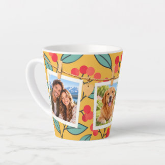 Personalisierter Beeren-Botanik-Hängefoto-Kaffeebe Milchtasse