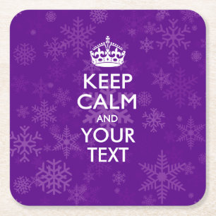Personalisierter BEHALT CALM UND Ihr Text für Schn Rechteckiger Pappuntersetzer