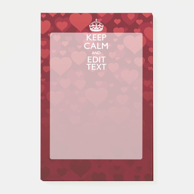 Personalisierter BEHALT CALM und Ihre Text-Liebe B Post-it Klebezettel (Vorderseite)