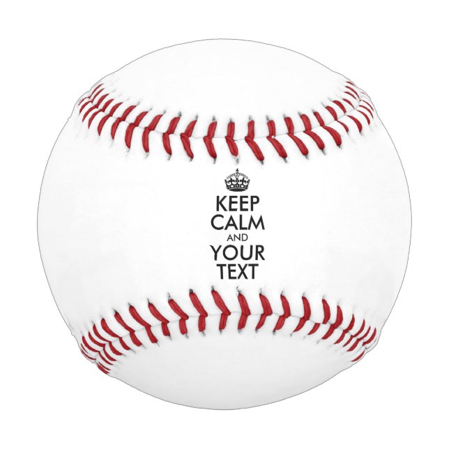 Personalisierter BEHALT CALM und IHRER TEXT - schw Baseball (Vorderseite)