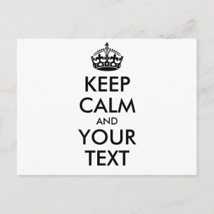Personalisierter BEHALT CALM und IHRER TEXT - schw Postkarte