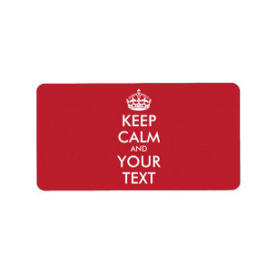 Personalisierter BEHALT CALM und IHRER TEXT - weiß Adressaufkleber