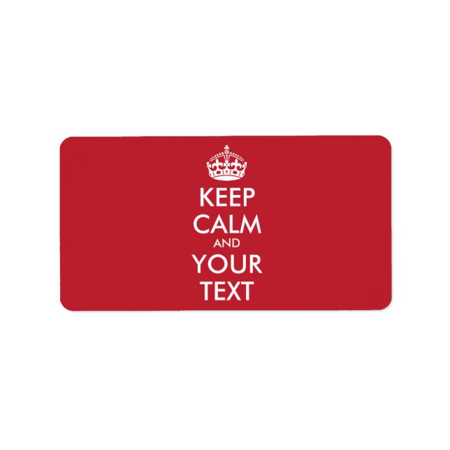 Personalisierter BEHALT CALM und IHRER TEXT - weiß Adressaufkleber (Vorne)