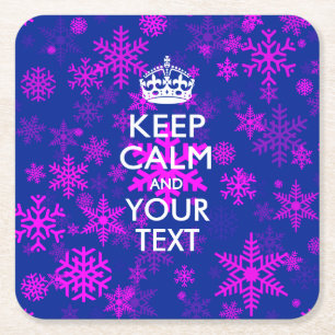 Personalisierter BEHALT-CALM und Textschnee Rechteckiger Pappuntersetzer