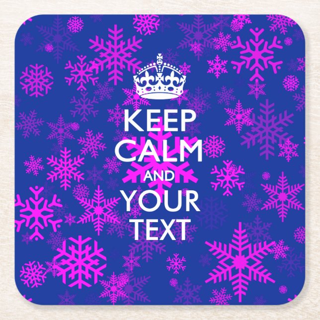 Personalisierter BEHALT-CALM und Textschnee Rechteckiger Pappuntersetzer (Vorderseite)