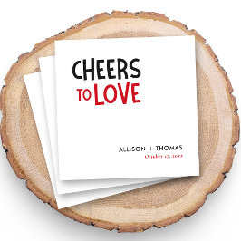 Personalisierter Beifall für Liebe Hochzeitscockta Serviette