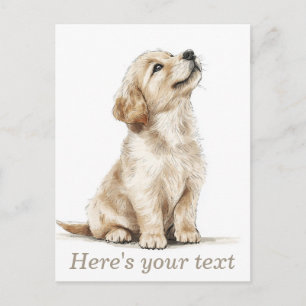 Personalisierter Beiger Golden Retriever Baby Postkarte