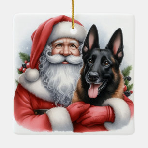 Personalisierter belgischer Malinois Hund mit dem  Keramikornament
