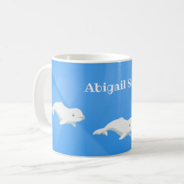 Personalisierter Beluga Whale Blau und Weißer Ozea Kaffeetasse