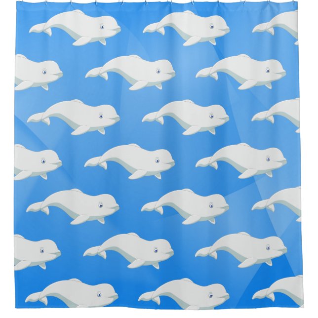 Personalisierter Beluga Whale Blau, Weißer arktisc Duschvorhang (Vorderseite)