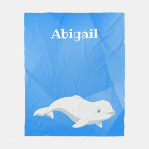 Personalisierter Beluga Whale Blau, Weißer arktisc Fleecedecke