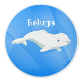 Personalisierter Beluga Whale Blau, Weißer arktisc Keramikknauf