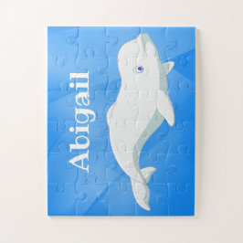 Personalisierter Beluga Whale Blau, Weißer arktisc Puzzle