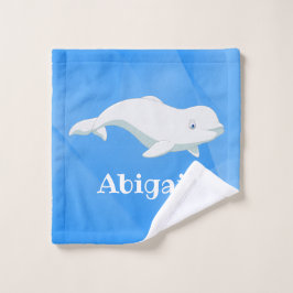 Personalisierter Beluga Whale Blau, Weißer arktisc Waschlappen