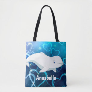 Personalisierter Beluga Whale und Blaue Herzen Ark