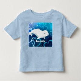 Personalisierter Beluga Whale und Blaues Herz in d Kleinkind T-shirt