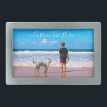 Personalisierter, benutzerdefinierter Foto-Gürtels Rechteckige Gürtelschnalle<br><div class="desc">Individuelle Foto- und Textgürtelschnüre - Eigenes Design mit Begleiter - Hund / Katze - Personalisierte Familie / Freunde / Haustiere oder Geschenk für den persönlichen Gürtel - Foto und Text hinzufügen / Name - Umgestalten und verschieben oder entfernen und hinzufügen / Elemente / Text mit Anpassungstool ! Sie können dieses...</div>