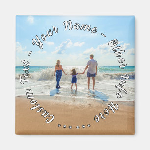 Personalisierter benutzerdefinierter Foto-Name Magnet