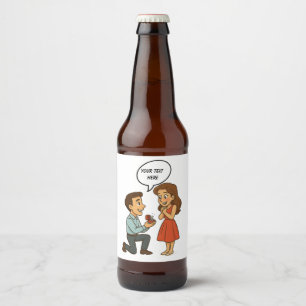Personalisierter Benutzerdefinierter Heiratsantrag Bierflaschenetikett